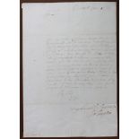 Bennet (Henry, Earl of Arlington, 1618-1685). An original manuscript letter signed 'Arlington' [