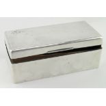 Silver cigarette box with a wooden interior which has some damage - silver hallmarks very rubbed and