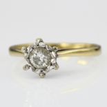 18ct Gold Solitaire Diamond Ring approx 0.50ct weight size H weight 2.4g