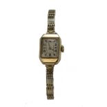 9ct Gold hallmarked Ladies Wristwatch on a 9ct Bracelet weight 14.9g