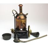 Live steam vertical steam engine (maker unknown), with funnel etc., height 18cm approx. (sold as