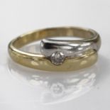 18ct Gold marked 750 Diamond Solitaire Ring 0.14ct weight size J weight 3.8g with COA