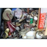 Large box of wristwatches, pocket watches, movements etc. Needs sorting