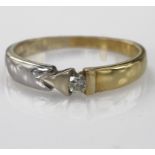 18ct Gold marked 750 Diamond Solitaire Ring 0.12ct weight size Q weight 3.3g with COA