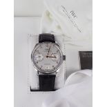 Gents International Watch Company Portugieser Automatic 5001 chronograph wristwatch on a black