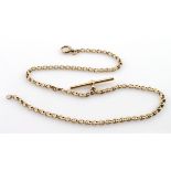 15ct Gold Albert Chain with T Bar weight 15.8g