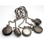 Housekeepers silver hallmarked chatelaine circa early 20th Century with five tools. Includes