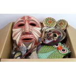 Masks. A collection of decorative masks, including tribal examples (sold as seen)