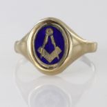 Hallmarked 9ct Gold Swivel Masonic Ring size Y weight 4g