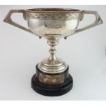 Silver Trophy, hallmarked 'T&S, Birmingham 1960', engraved to side 'The Arthur Larking Trophy',