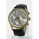 Gents Calvin Klein Chronograph wristwatch, The silvered 40mm dial with gold baton markers on a