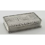 Victorian silver "Castle-top" snuff box, Newstead Abbey by F.C. (Francis Clark) Birmingham, 1839,