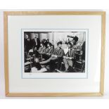 The Beatles, 16 x 11" photograph of them resting during one of their early tours, taken from the