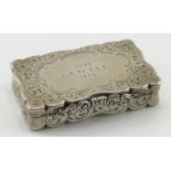 Attractive silver snuff box engraved on the lid with a later presentation which reads "From J.C.