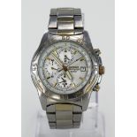 Seiko gents chronograph 100m wristwatch, working when catalogued