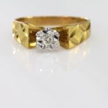 18ct Gold Solitaire Diamond Ring size Q weight 4.2g