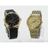 Two Gents wristwatches by Guess & Seiko. both working when catalogued