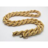 White and Yellow Gold Rope Chain marked and tested as 18ct weight 96.3g