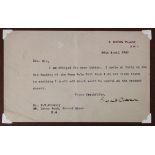 Carson (Sir Edward, 1854-1935). An original printed document signed by Edward Carson, dated 26th