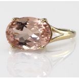 9ct Gold hallmarked Pink Sapphire Ring size P weight 3.6g