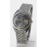 Gents Omega constellation automatic wristwatch circa 1970. The dark grey dial with baton markers and