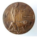 Death Plaque to 160721 Pte Tom Stuart 37th Bn MGC (Infy). Killed In Action 18/10/1918. Born