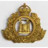 Suffolk Regiment officers cap badge, KC, gilt, TA Bn's