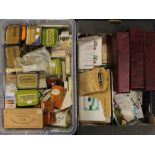 Banana box & large plastic crate containing very large quantity of sets & odds, mainly Brooke Bond &