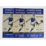 Ipswich Town home games v Reading 21/11/1953 FA Cup 1st Rnd, v Bristol Rovers 25 Oct 1952, v Swindon