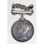 Crimea Medal 1854 with Sebastopol clasp, edge very crudely and faintly engraved