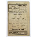 Derby County v Huddersfield Town 18th April 1938, First Team