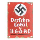 German NSDAP enamel plaque some rust and age damage.