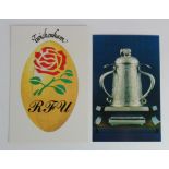 Rugby postcards signed in ink to the reverse, Calcutta Cup Match Scotland v England 15/2/1986 signed