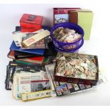 Large box with loose stamps (1000's) in stockbooks, Covers, etc. (Buyer collects)