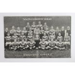 Football Bradford City FC team postcard "Health & Strength" series, 1910/11 season