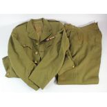 WW2 Colonel jacket and trousers, large size complete with insignia and WW2 medal bar.