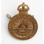 Australian WW1 A.I.F. Returned from Active Service badge, reverse numbered '251040'. Maker marked '