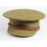 Early First World War British Officers Peaked stiff Service Dress Cap with Duke of Cornwall’s