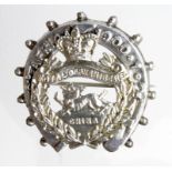 Boer War related Royal Berkshire silver sweetheart brooch/badge. Reads on the front "So. Africa