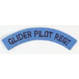 Glider Pilot Regiment Wartime unissued embroidered shoulder title.