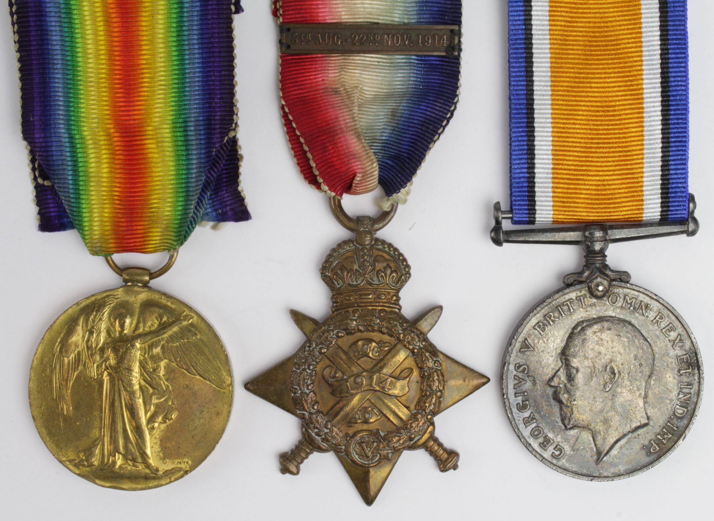 1914 Star Trio with original Aug-Nov clasp, to 17534 Dvr J H Ham RE. (A.Cpl on Pair). Served "L"