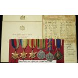 Group - 1939-45 Star, Atlantic Star, Defence Medal, War Medal + MIDs, GVI Royal Fleet Reserve