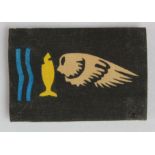 RAF interest a Goldfish club printed cloth badge, pop studs to rear