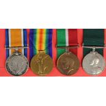 BWM & Victory Medal to CH. WT. Eng. N E Calder RNR, Mercantile Marine Medal (Norris E. Calder),