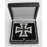 German WW1 Iron Cross 1st class in fitted case both very good copies, makers mark on the back of the