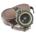 WW1 1917 dated pocket compass made by R Watts & Sons, London. In its correct 1917 dated leather