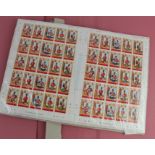 St Helena 1989 Military Uniforms unmounted mint sheet of se-tenant strips - total 50 stamps -
