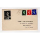 GB first day cover 1937 definitives ½d, 1d, 2½d 10 May 1937 unusually on an illustrated cover with