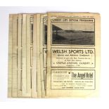 Cardiff City home games 1943/44 v Bristol City x3 different, Aberaman, Swansea Town x3 different,