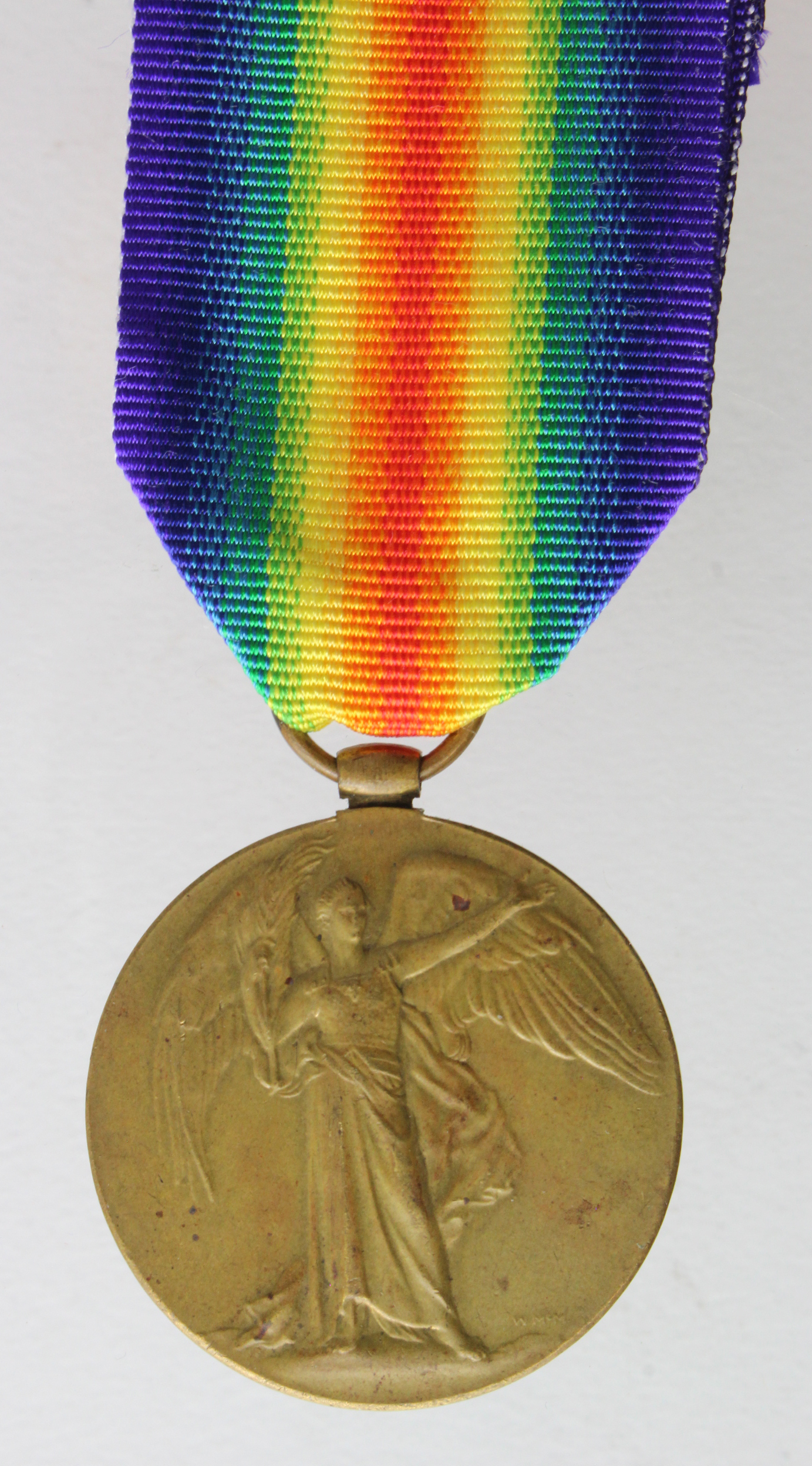 Victory Medal to 12305 Pte T Naisbett Border Regt. Died of Wounds 25/4/1917 with the 7th bn. Born